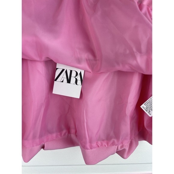 NWT Zara Barbie Pink Tube Top Strapless top/Skirt Bubble Lined Blogger Fav Sz M - Picture 9 of 14